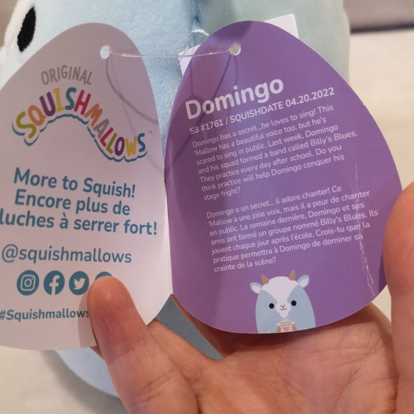 Squishmallow 8 inches Domingo blue goat holding an Easter egg - Picture 4 of 4